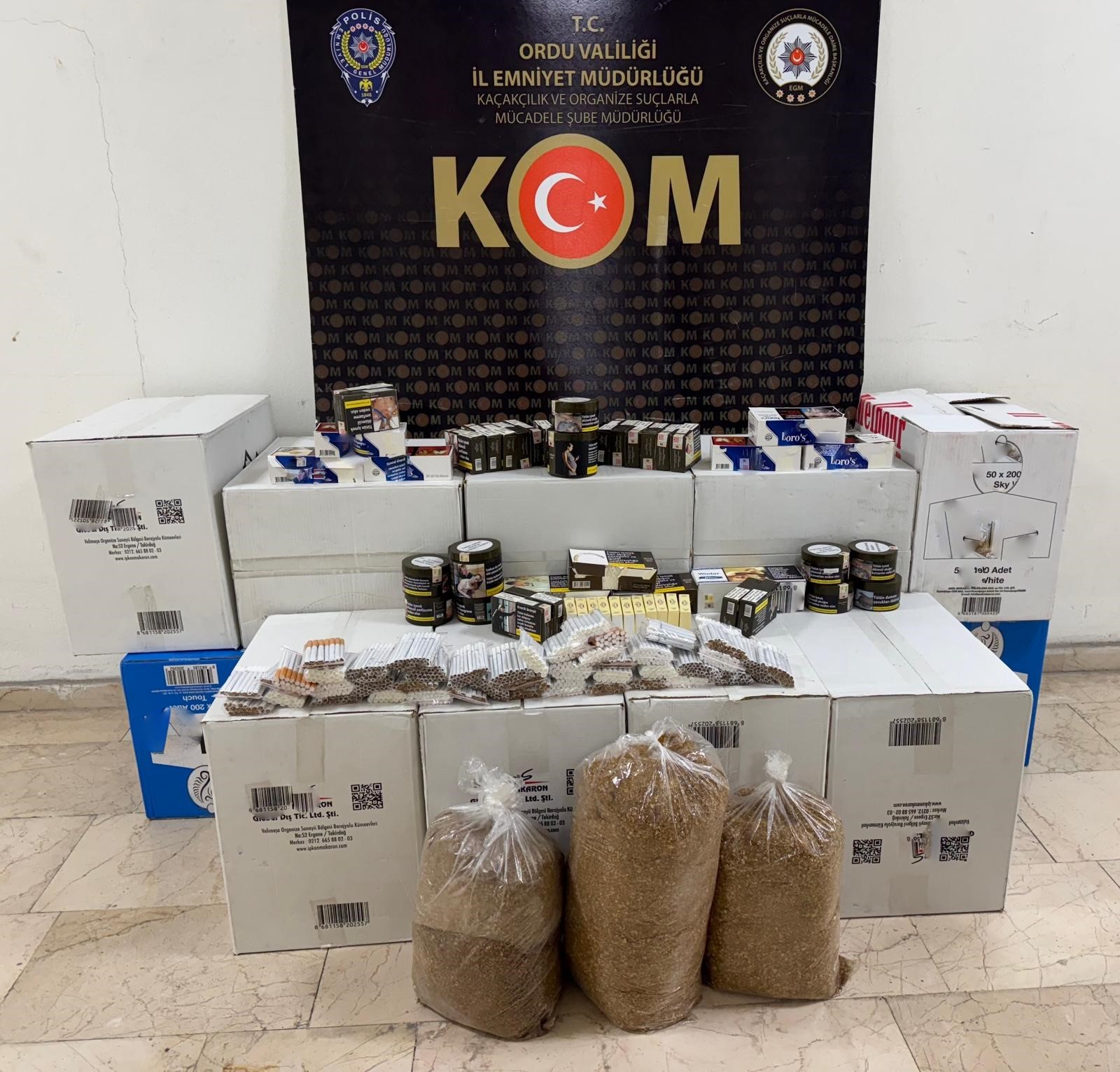 Ordu’da kaçak tütün operasyonu, 4 kişi yakalandı