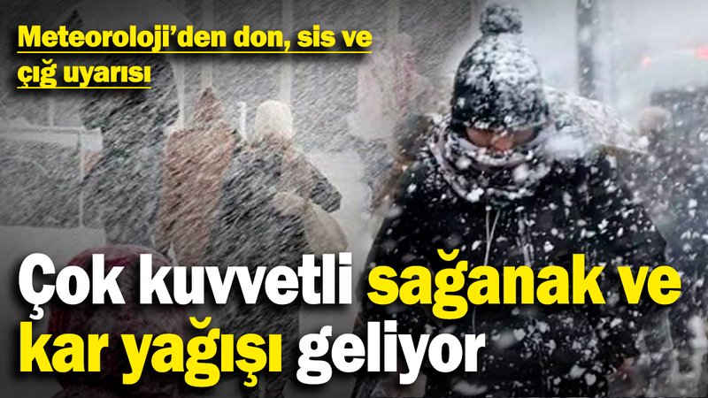 Meteoroloji’den don, sis ve çığ uyarısı! Çok kuvvetli sağanak ve kar yağışı geliyor