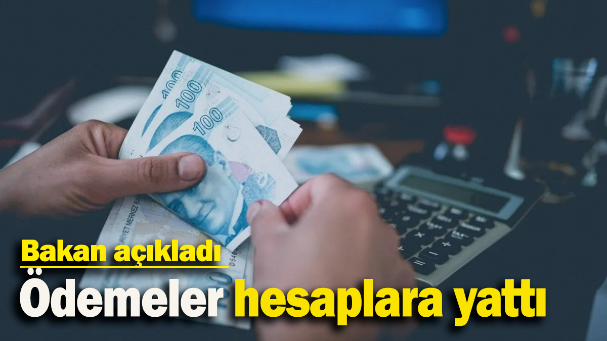 Ödemeler hesaplara yattı: Bakan açıkladı