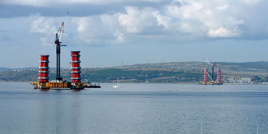 1915 Çanakkale Köprüsü ayaklarının yüksekliği 50 metreye ulaştı
