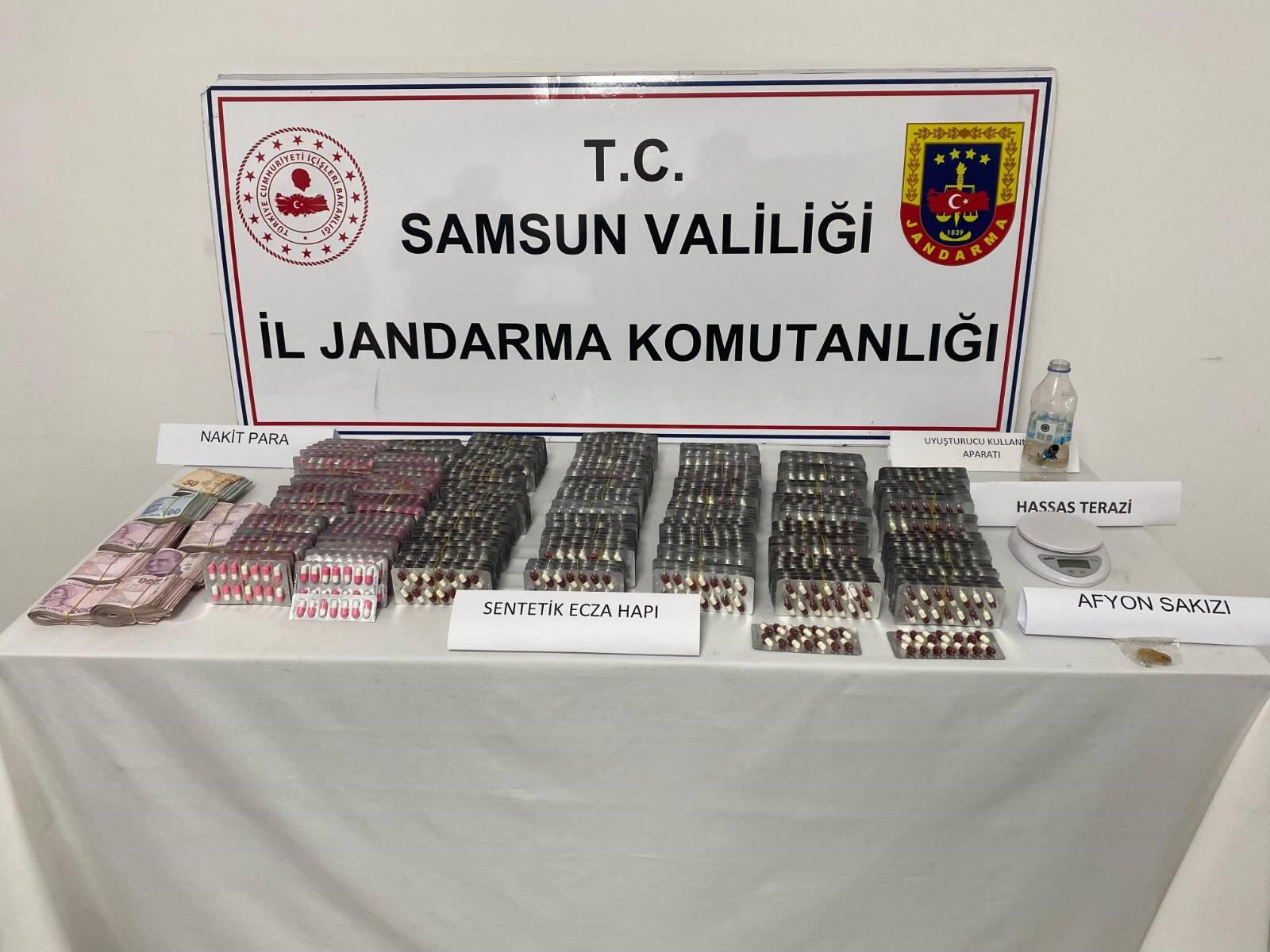 Samsun'da 4 bin 555 adet hapla yakalanan şahıs tutuklandı
