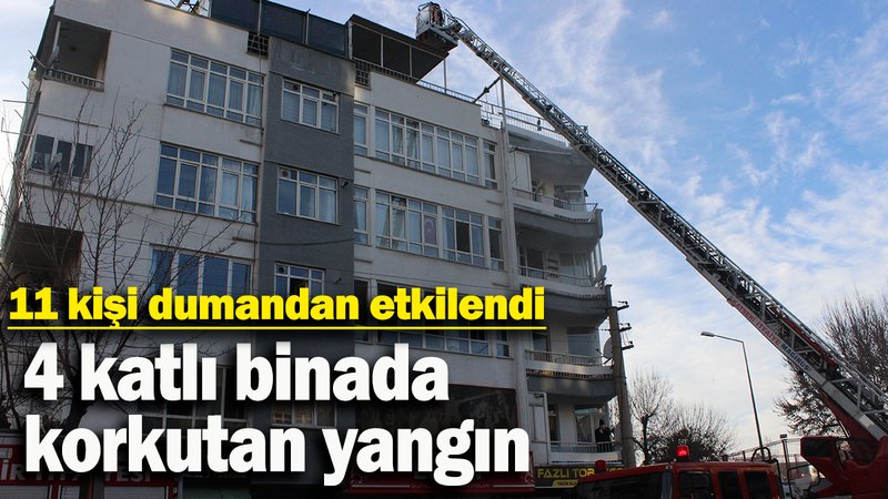 Kayseri’de 4 katlı binada yangın: 11 kişi dumandan etkilendi