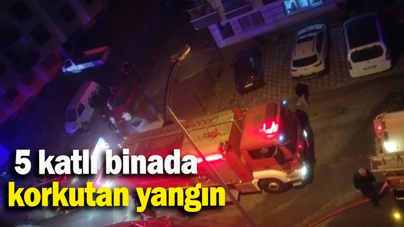 5 katlı binada korkutan yangın
