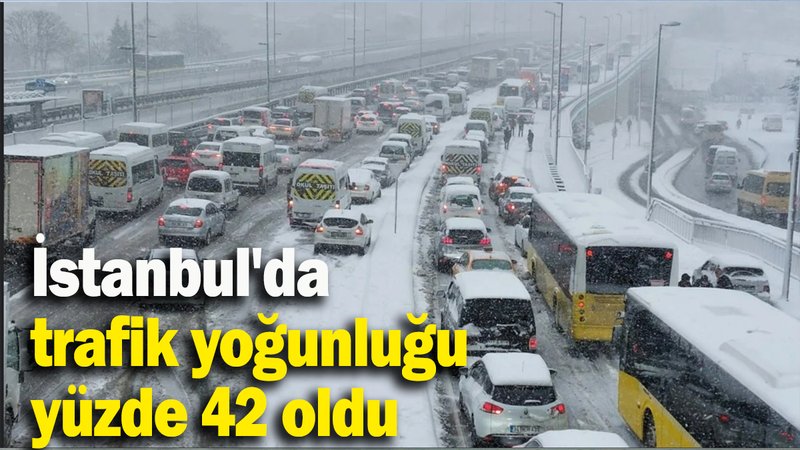İstanbul'da trafik yoğunluğu yüzde 42 oldu