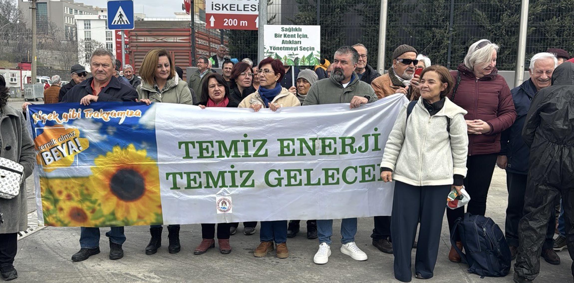 Tekirdağ’da sivil toplum örgütlerinden ‘çimento tozu’ protestosu