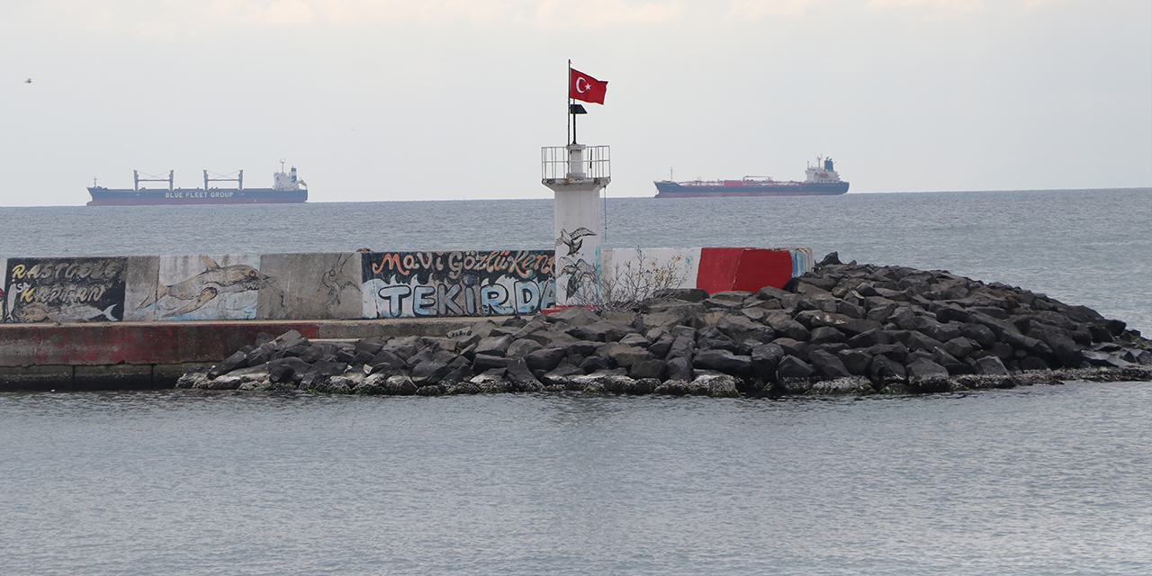 Tekirdağ'da şiddetli poyraz deniz trafiğini aksattı