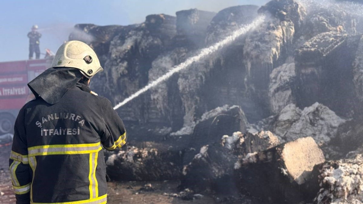 Şanlıurfa'da pamuk yüklü tır alevlere teslim oldu