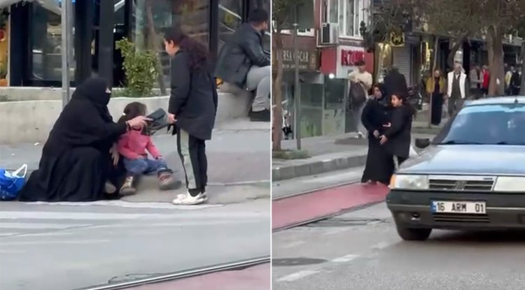 Bursa’da dilencilerin yer kavgası kameraya böyle yansıdı