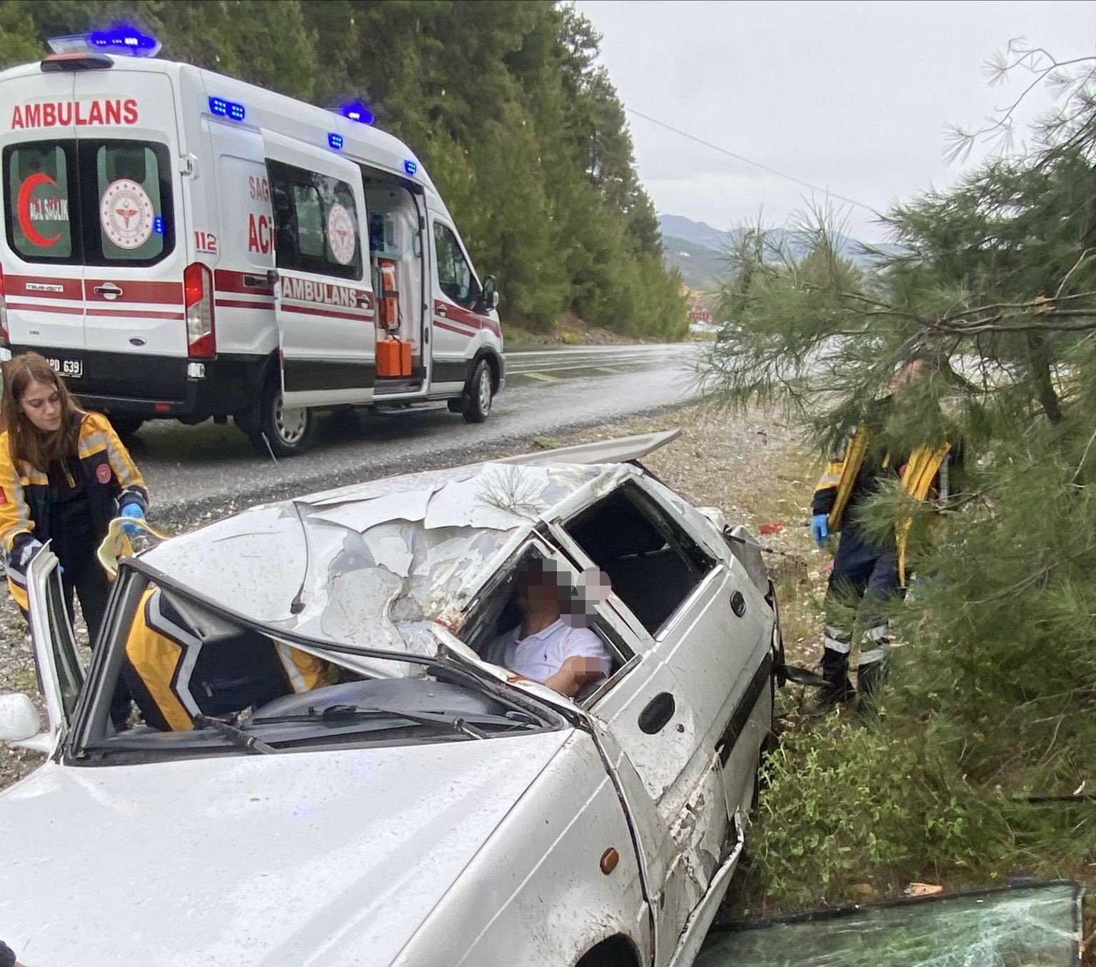 Antalya’da feci kaza! Otomobil takla attı, 1 yaralı