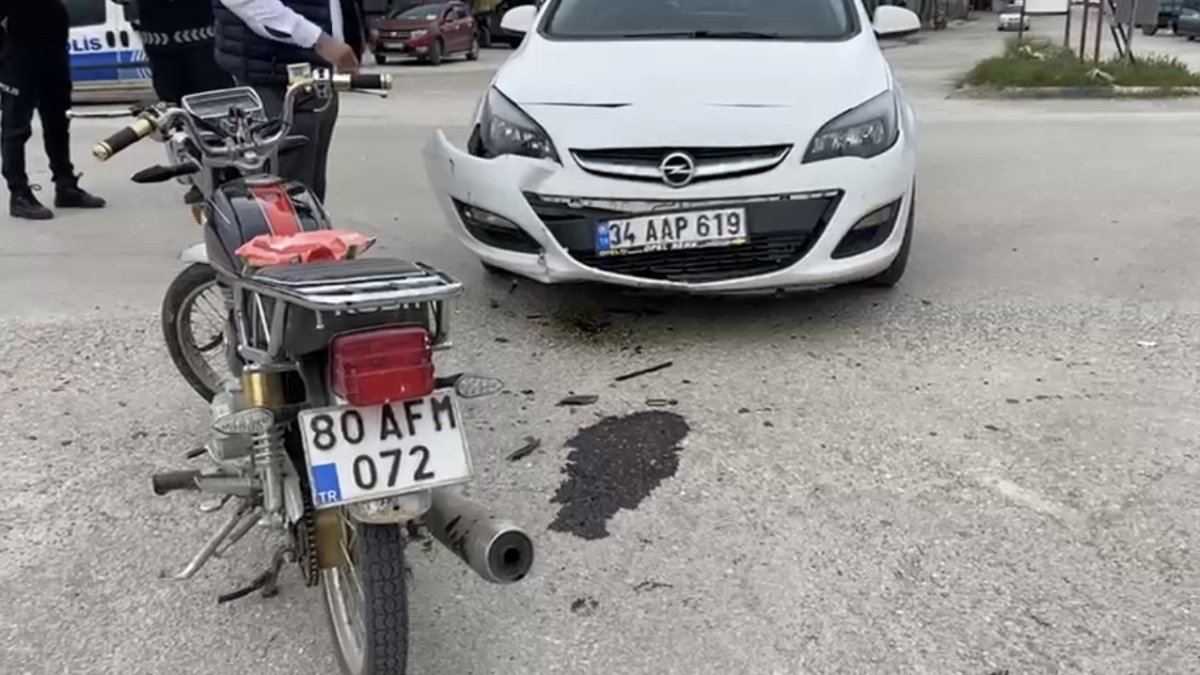 Osmaniye’de feci kaza! Otomobil ile motosiklet çarpıştı
