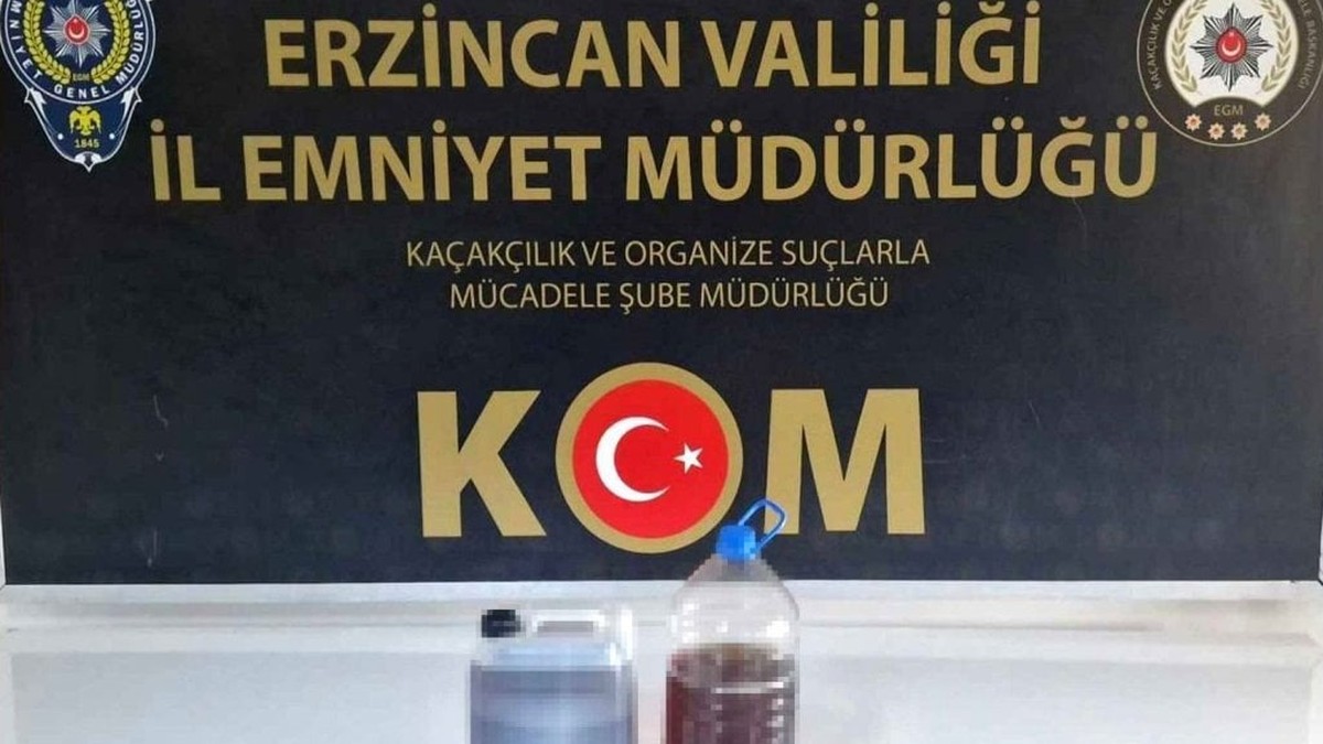 Erzincan'da 8 litre kaçak viski ele geçirildi