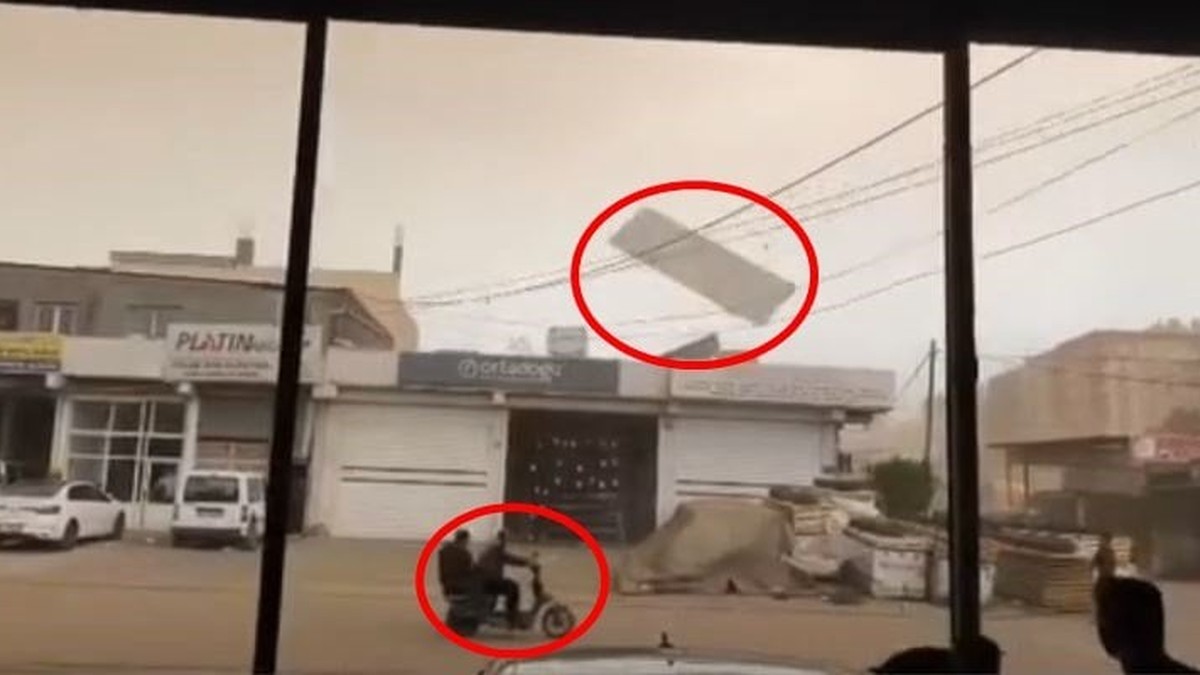 Kızıltepe'de fırtına anı saniye saniye kaydedildi