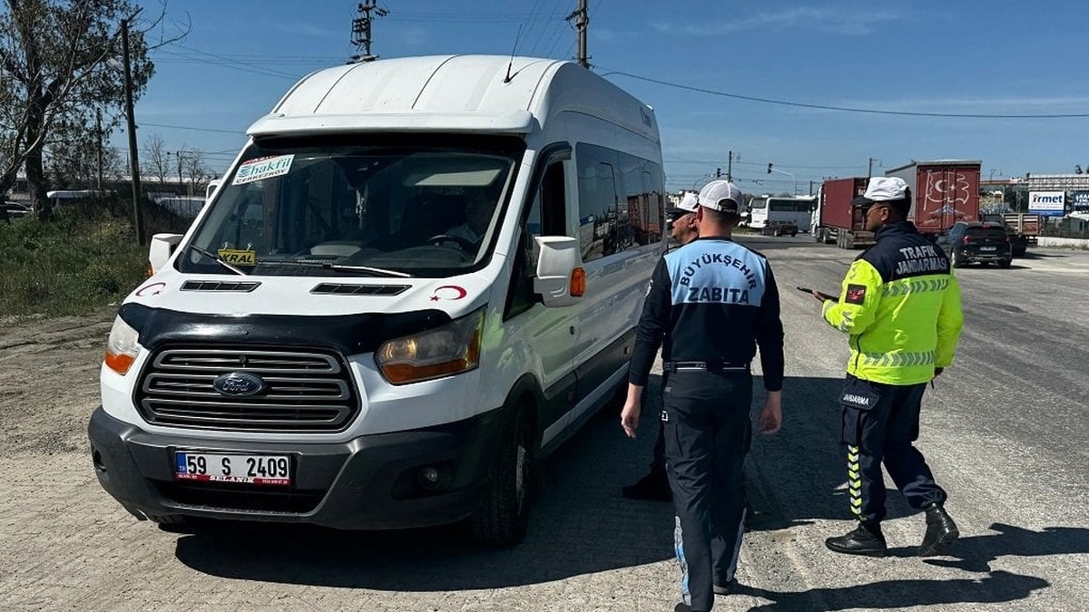 Tekirdağ'da servis araçlarına denetim