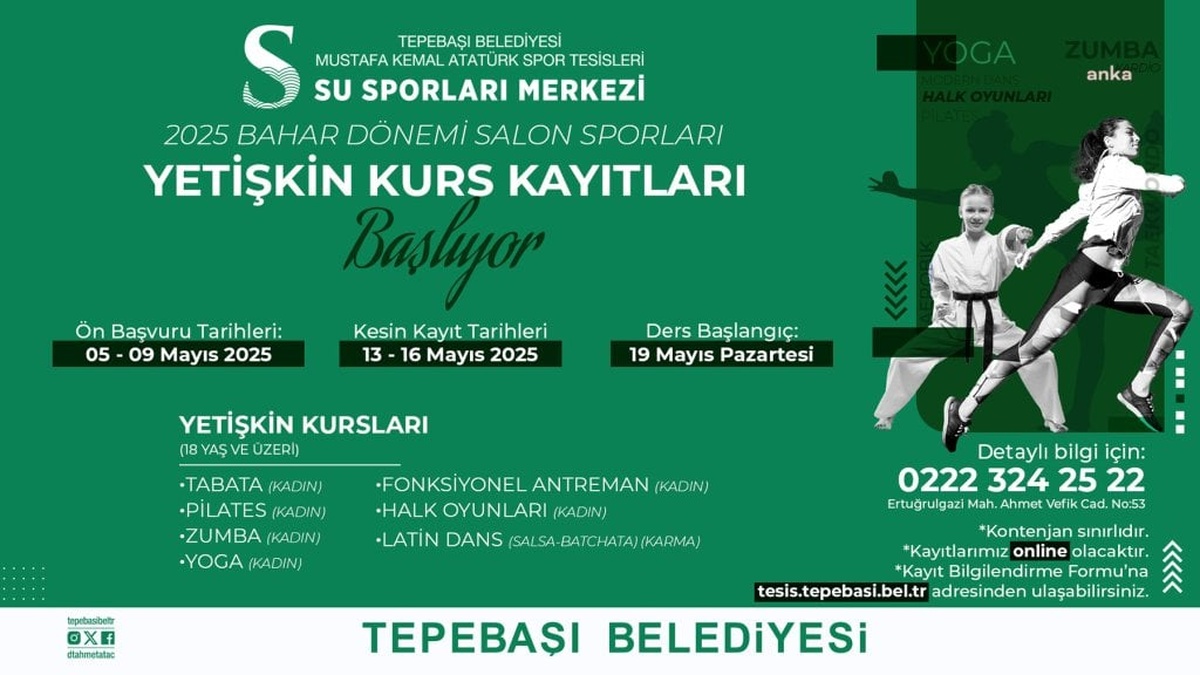 Tepebaşı Belediyesi'nden yetişkinlere salon sporları kursları