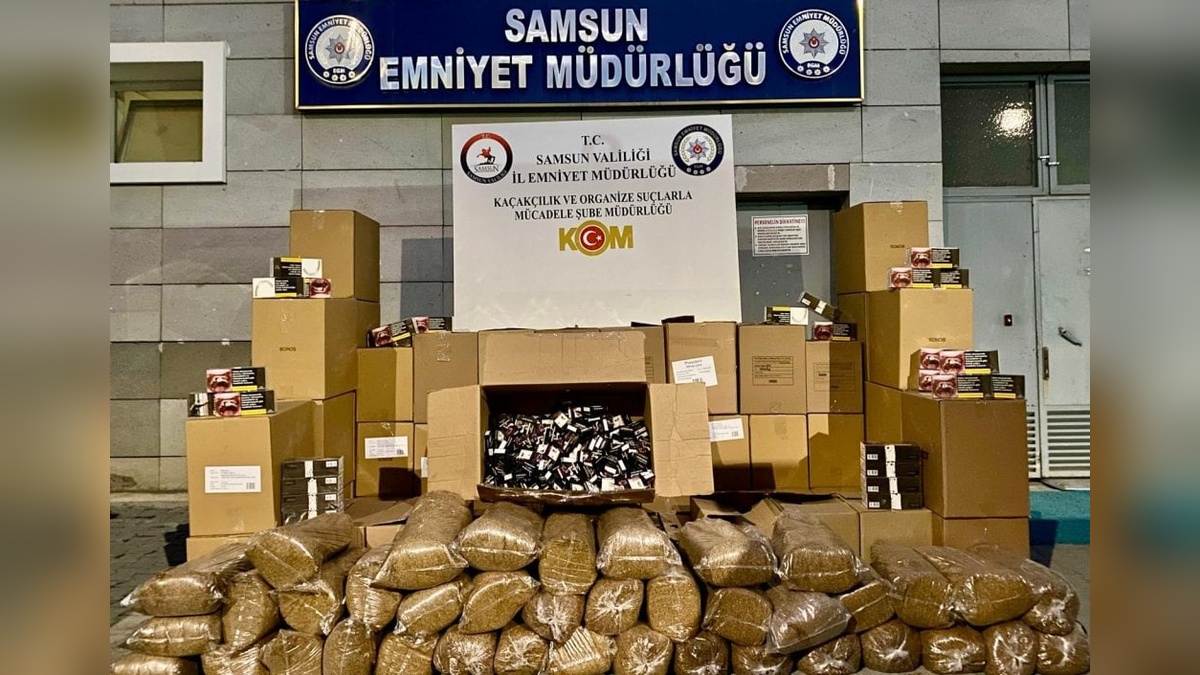 Samsun'da 250 Kilogram Kaçak Tütün ve Binlerce Sigara Ele Geçirildi