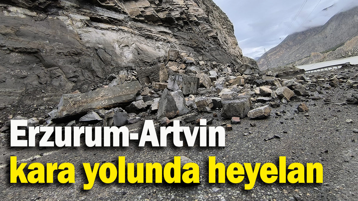 Erzurum-Artvin kara yolunda heyelan