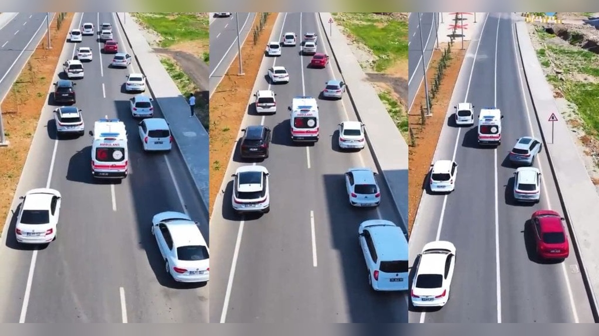 Batman'da ambulans geçişini kolaylaştırmak için fermuar sistemi tatbikatı