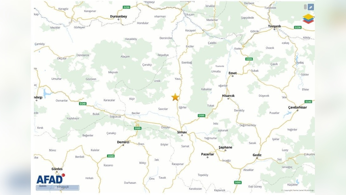 Simav'da 4 büyüklüğünde deprem