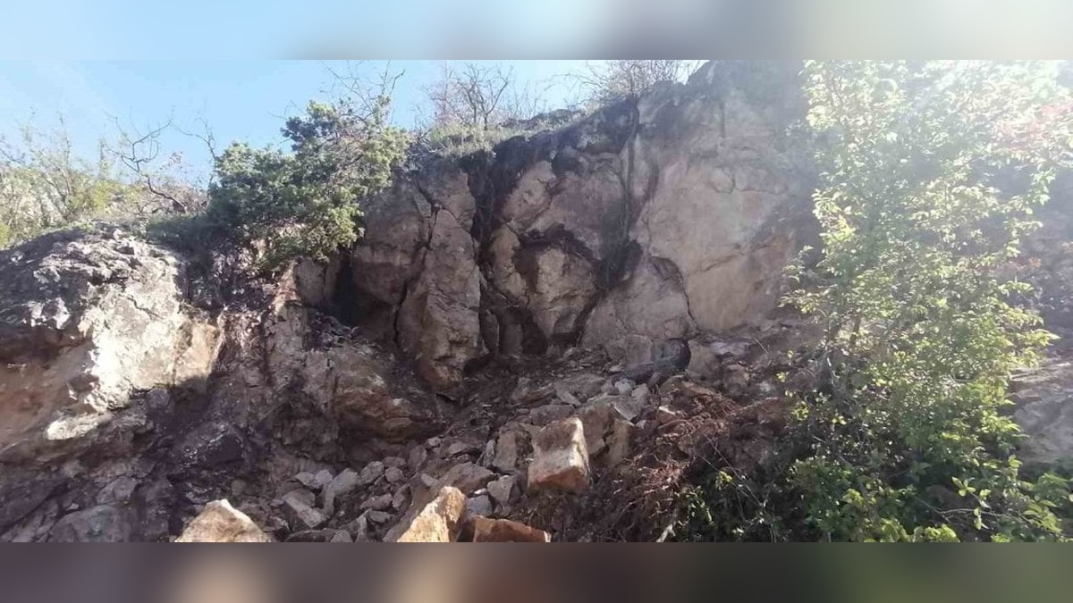 Amasya'da dev kaya parçaları paniğe neden oldu