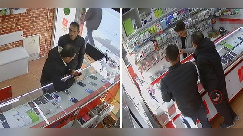 Cep telefonu hırsızlığı kamerada