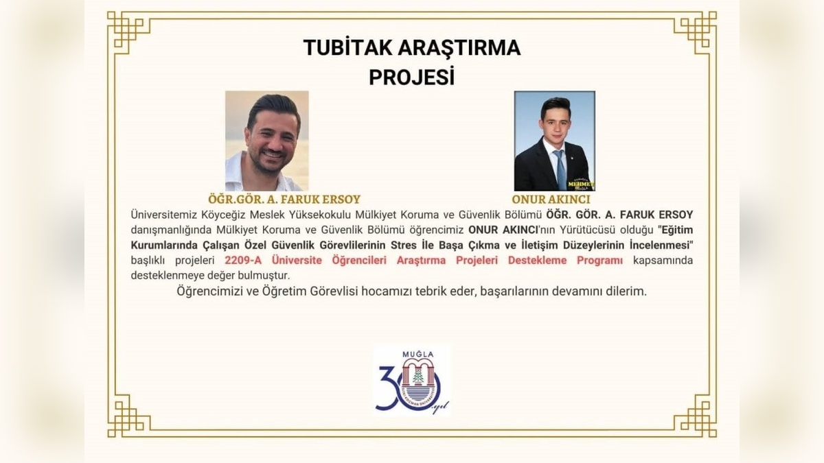 öğrenci projesi TÜBİTAK tarafından desteklenecek