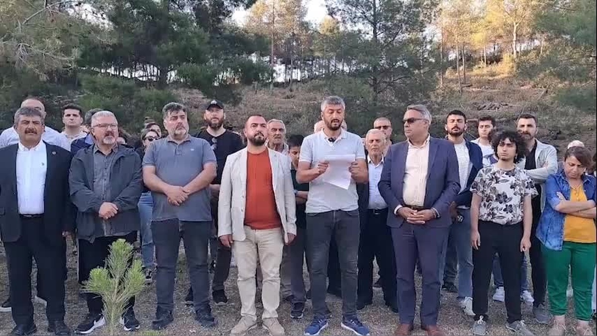 Hatay'da TOKİ projesi için ağaç kesimi protesto edildi