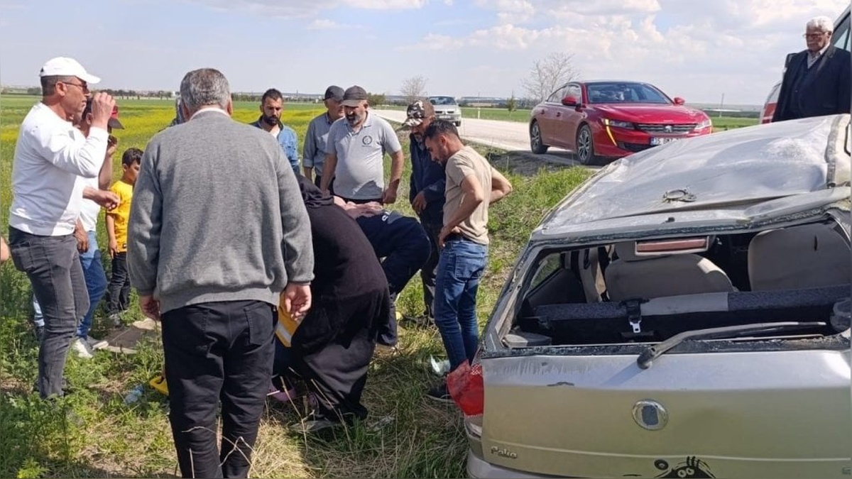 Kulu'da otomobil takla attı, 1 yaralı