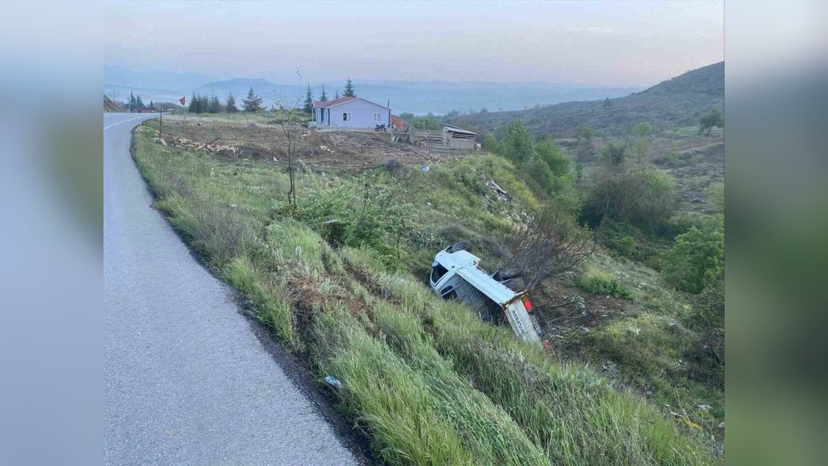 Bilecik'te kaza: Kamyonet şarampole yuvarlandı, sürücü yaralandı