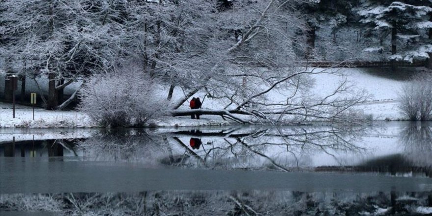 Abant ve Gölcük'te kar güzelliği