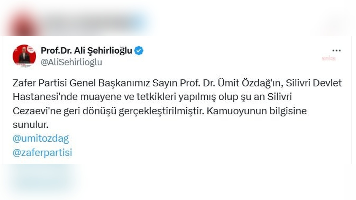 Ümit Özdağ, sağlık sorunları nedeniyle duruşmaya katılamadı