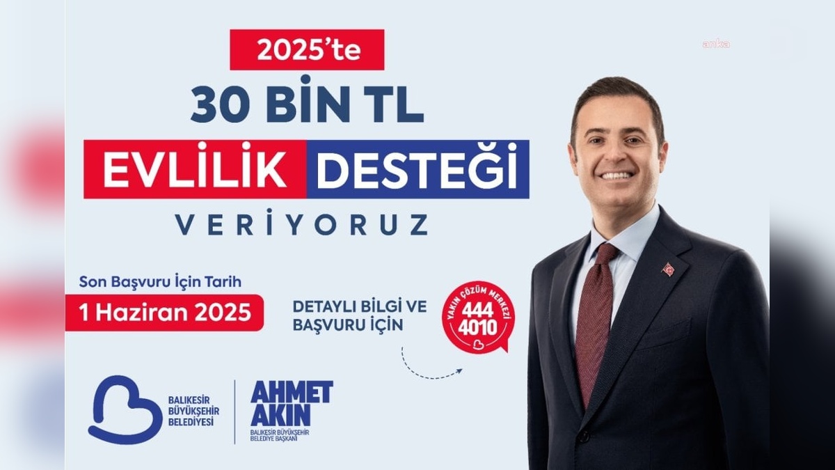 Balıkesir'den Yeni Evli Çiftlere 30 Bin TL Destek