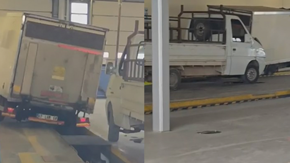 TÜVTÜRK'te şaka gibi kaza