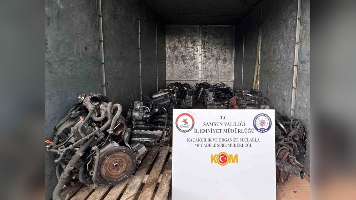 Samsun'da 13 lüks araç motoru ele geçirildi