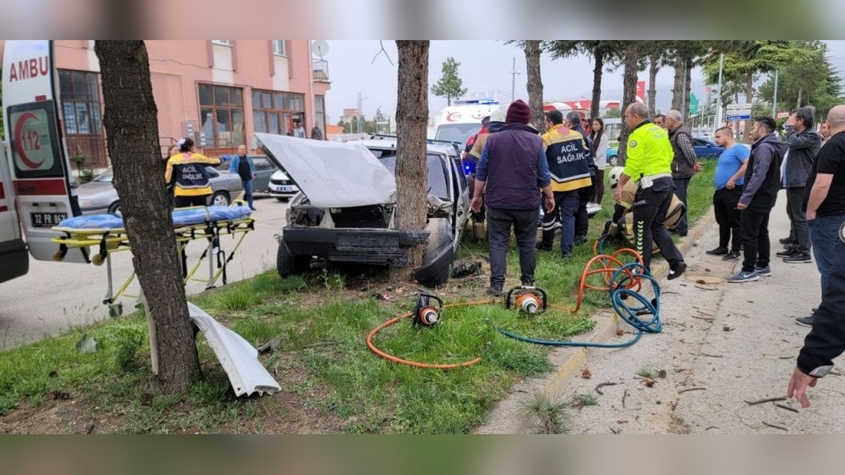 Yalvaç'ta trafik kazası: İki yaralı