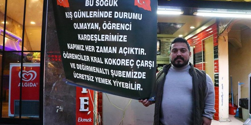 Bu lokantada parası olmayan öğrenciye yemek ücretsiz