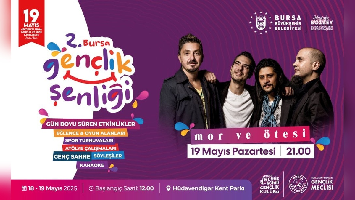 Bursa'da 19 mayıs coşkusu: Mor ve Ötesi konseriyle taçlanacak