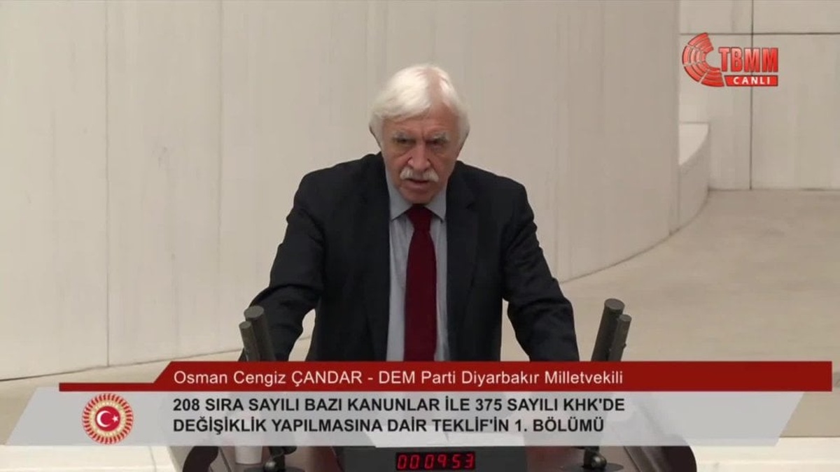 Çandar: Barış süreci, TBMM’nin katkılarıyla pekiştirilmeli