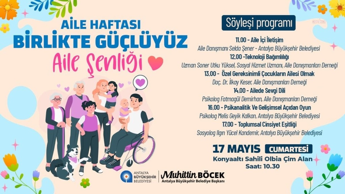 Antalya Büyükşehir Belediyesi'nden Dünya Aile Haftası etkinlikleri