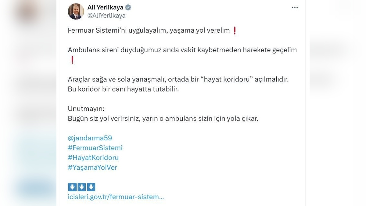 İçişleri Bakanı Yerlikaya: Fermuar sistemiyle yaşama yol verelim