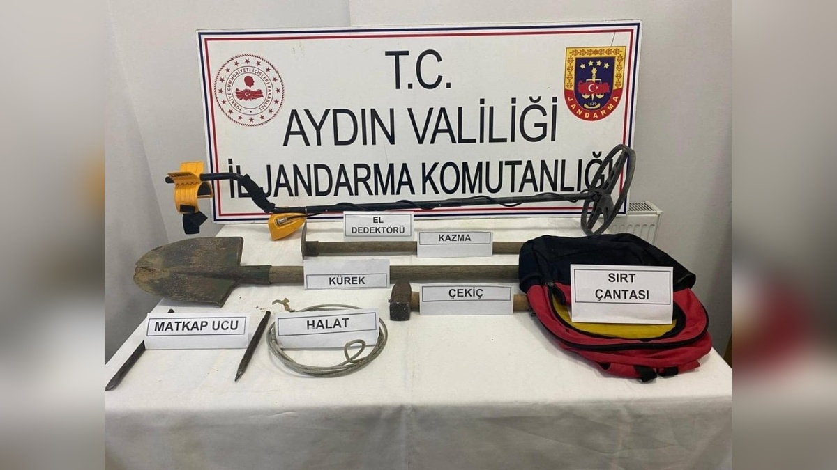 Aydın'da izinsiz kazı operasyonu: Üç şüpheli suçüstü yakalandı