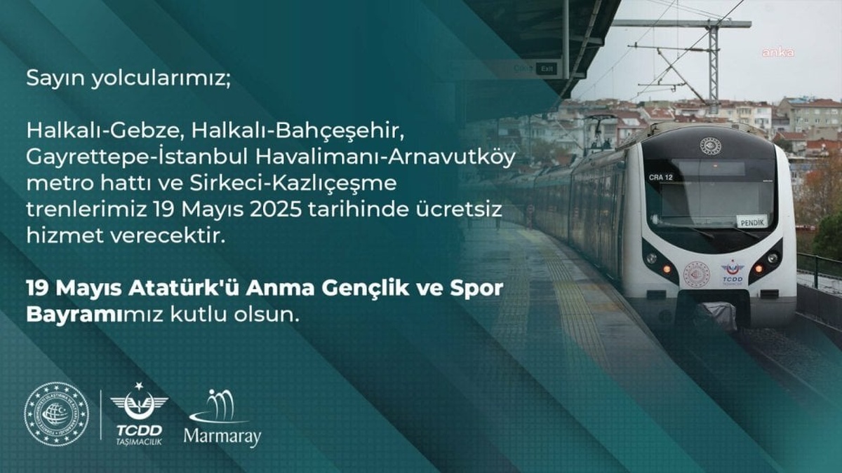 İstanbul'da 19 Mayıs'ta ücretsiz ulaşım