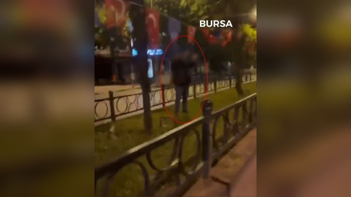 Bursa'da Türk bayrağına saldırı girişimi