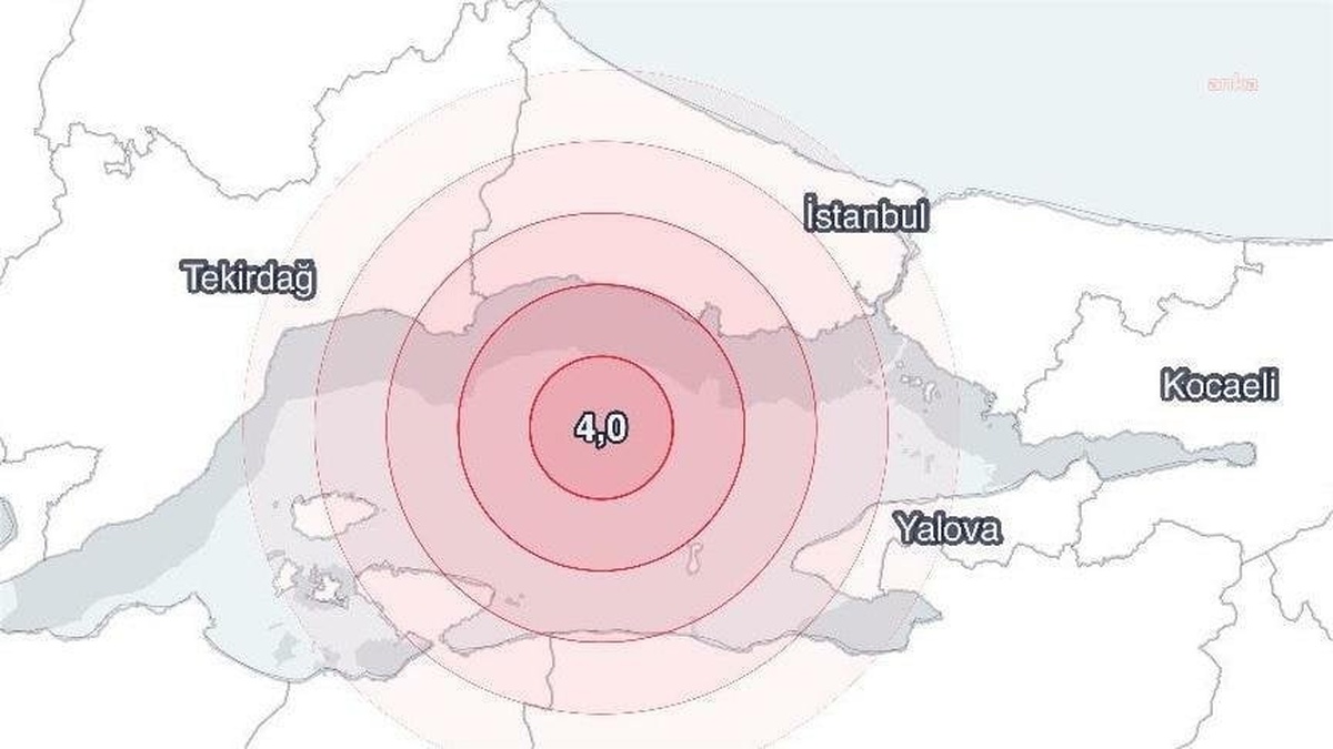 İstanbul açıklarında 4.0 büyüklüğünde deprem