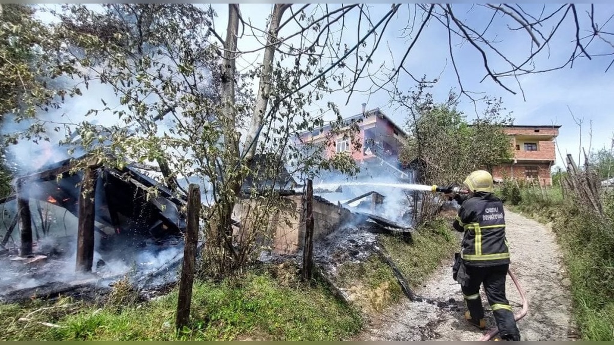 Ordu'da marangoz atölyesinde yangın
