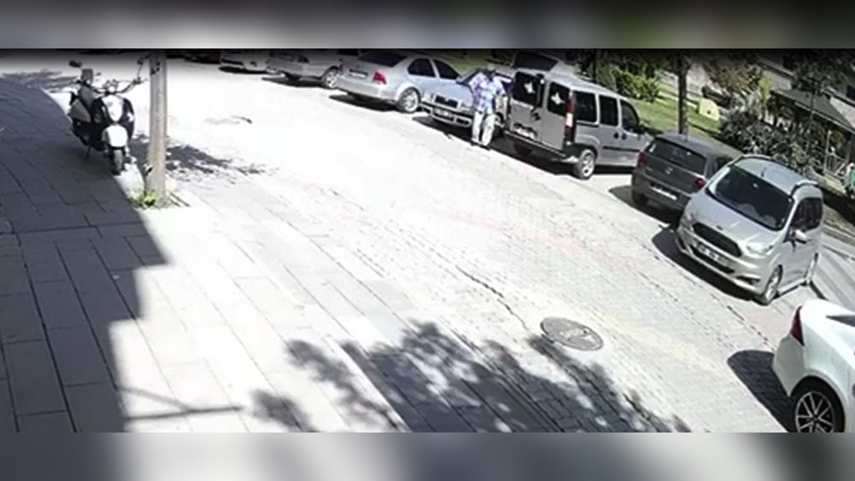 Aksaray'da otomobilden bal hırsızlığı kamerada