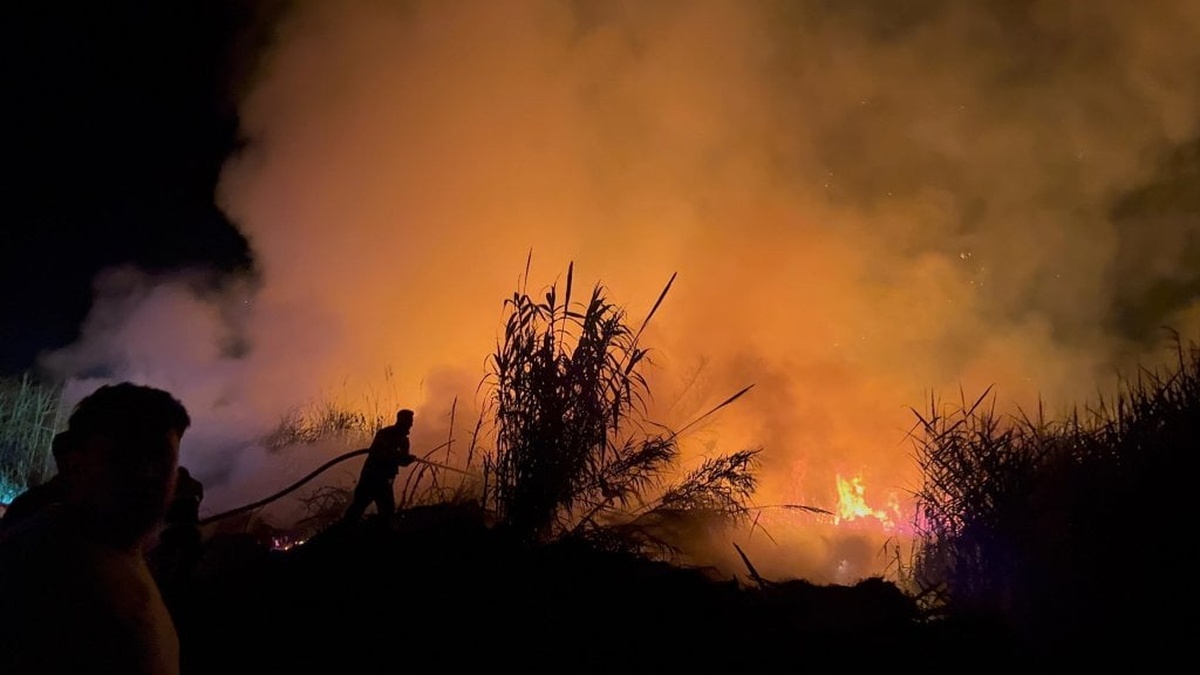 Hatay'da sazlık yangını söndürüldü