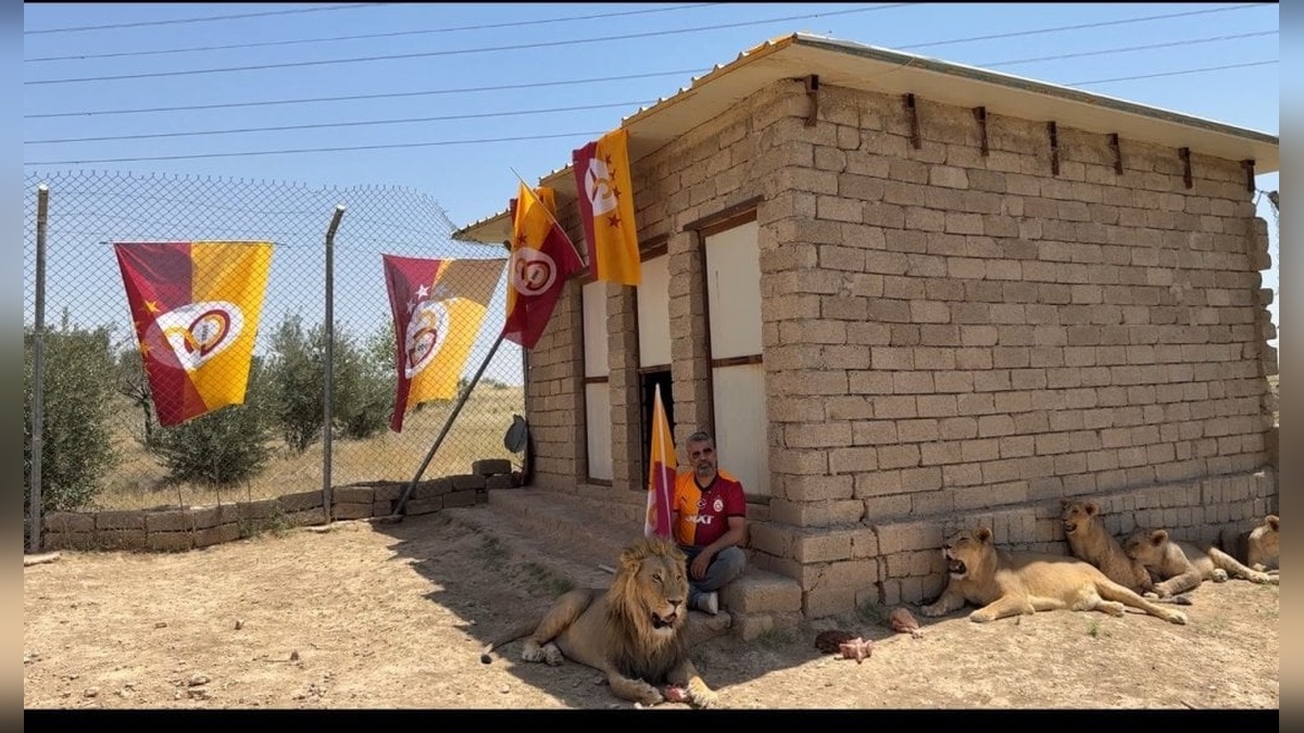 Diyarbakırlı iş insanı Ahmet Akbey, Galatasaray'ın şampiyonluğunu aslanlarıyla kutladı
