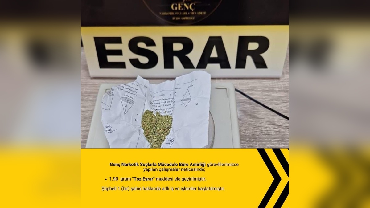 Bingöl'ün Genç ilçesinde uyuşturucu operasyonu