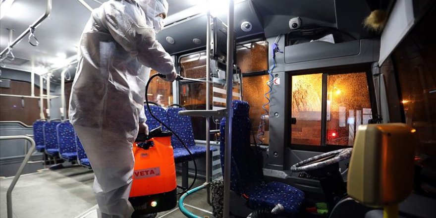 Van'daki toplu taşıma araçlarında koronavirüs önlemi