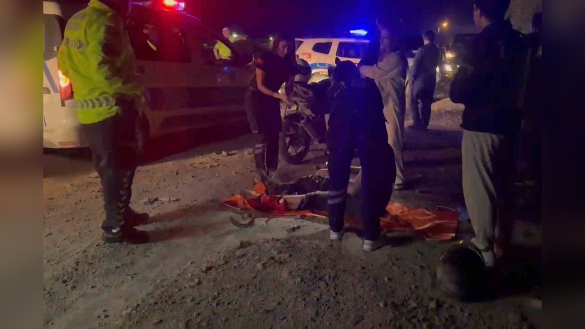 Bartın'da motosiklet sürücüsü 50 metre sürüklendi